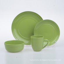 Keramik -Tabellengeschirr -Set China Factory Billig Pure Green Dinner Set